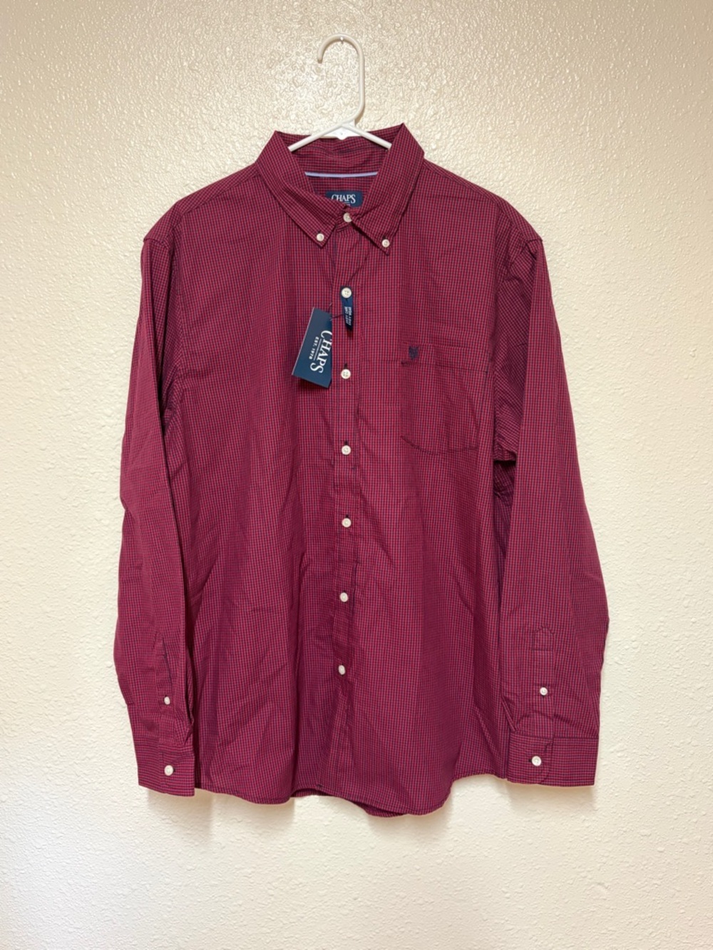 Chaps Men's Button-Down Micro-Check